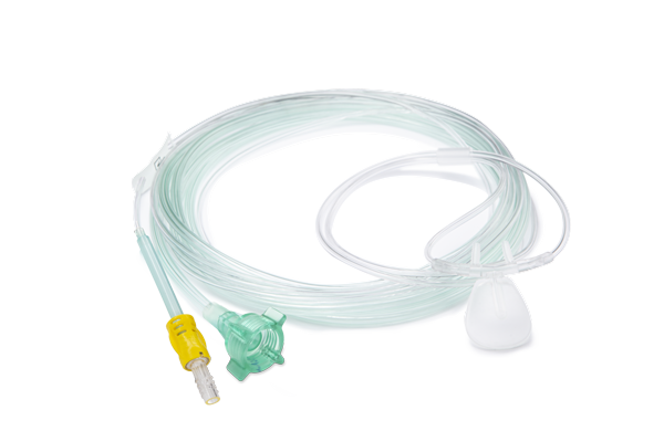 Group picture of NomoLine-O with airway adapter and cannula